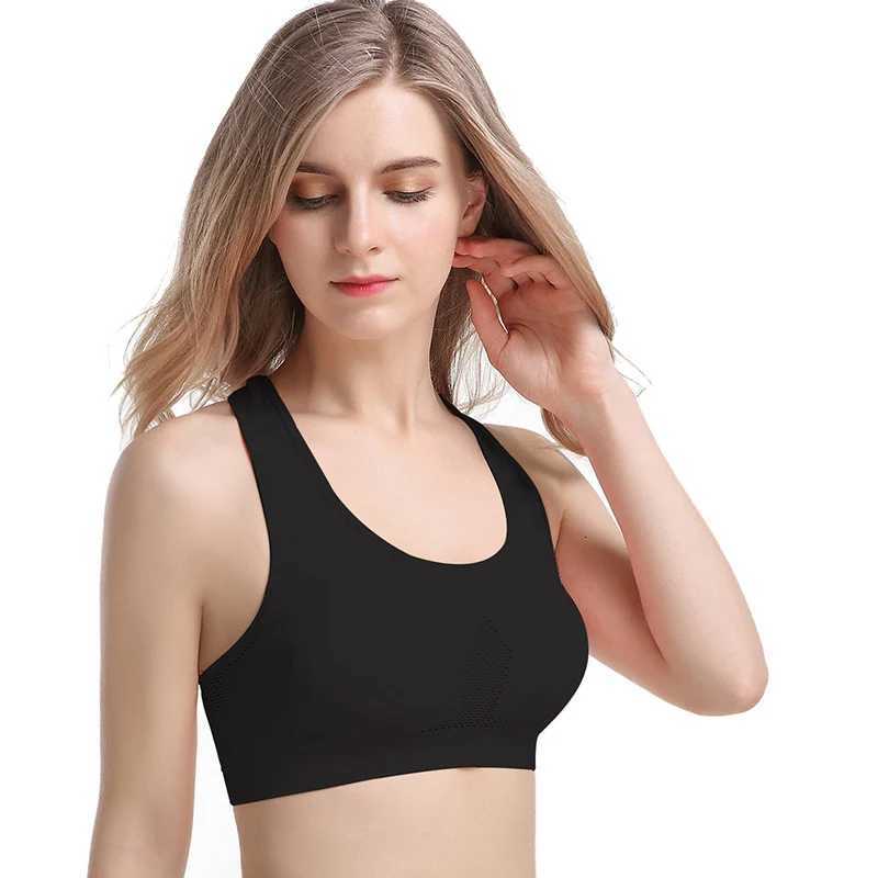 Women Breathable Sports Bra Absorb Sweat Shockproof Padded Gym Running Fitness Double Layer Seamless Sports Bra Underwear Z250812