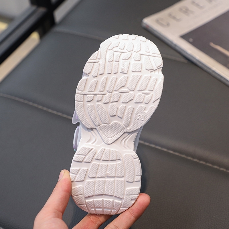 Breathable childrens pink sneakers relaxing outdoor comfortable and soft girls running shoes purple w250725