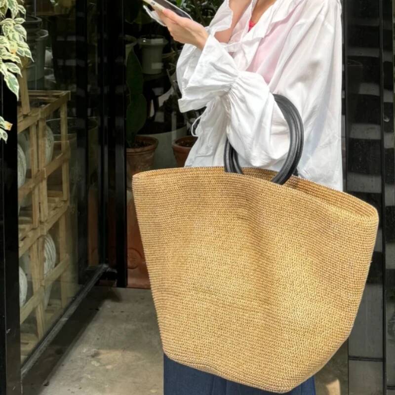Summer Large-capacity Women's Weave Straw Bags Simple Bali Bohemian Seaside Travel and Vacation Beach Shopping Tote high-quality