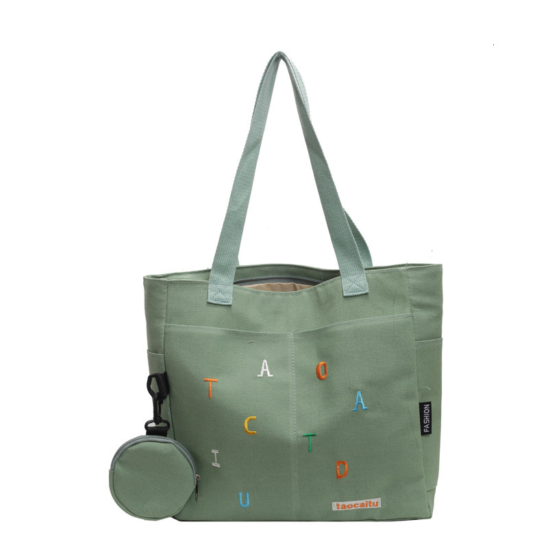 New Canvas Casual Artistic Printed Letter Personalized Large Capacity Single Shoulder Handheld Underarm Tote Bag for Women ddmymarket