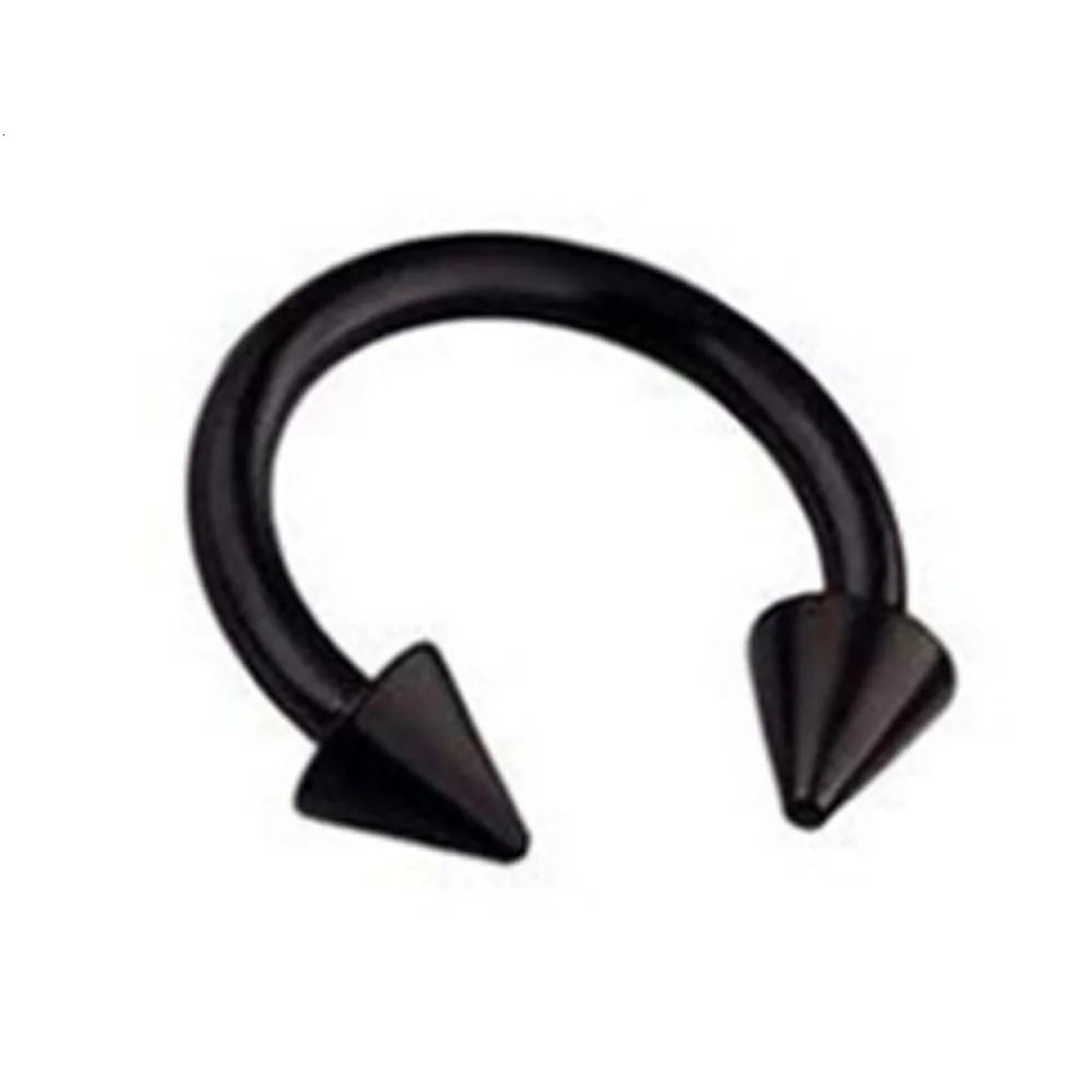 8pcs 16g Horseshoe Ring Circular Barbell Cartilage Hoop Septum Nose Lip Eyebrow Spider Bite Tragus Black Spike Ear Pick Size 250807