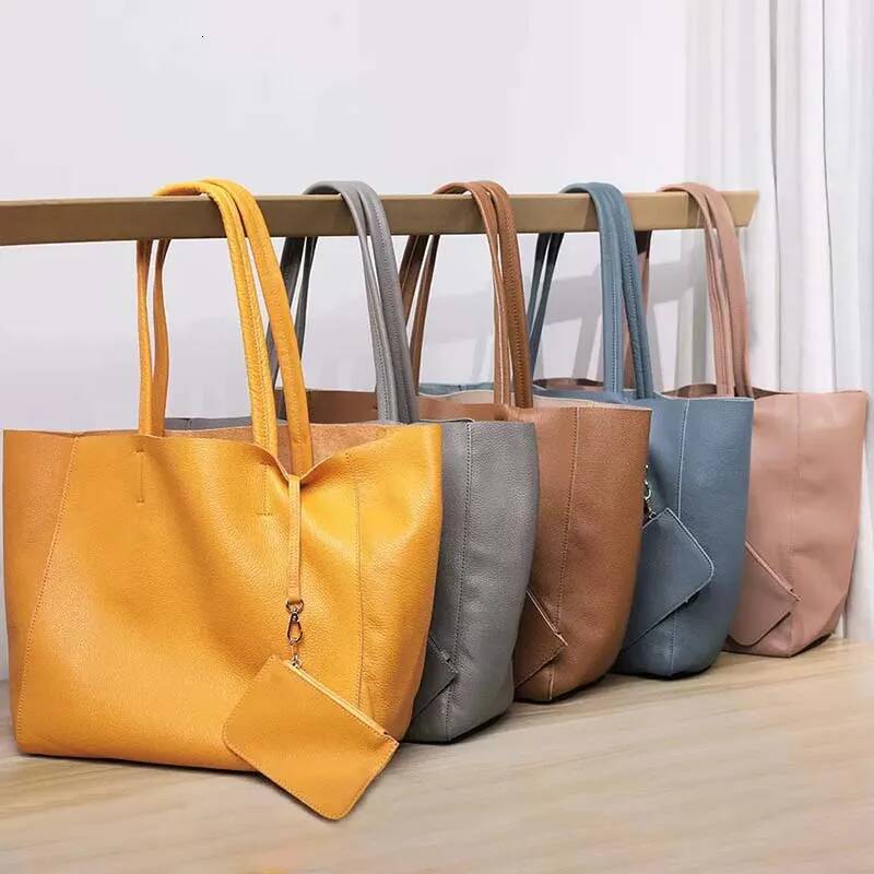 2025 High quality Real Cowhide leather Tote bags simple Women's handbag Travel Outdoor Commuter daily School Shopper bag large ddmymarket