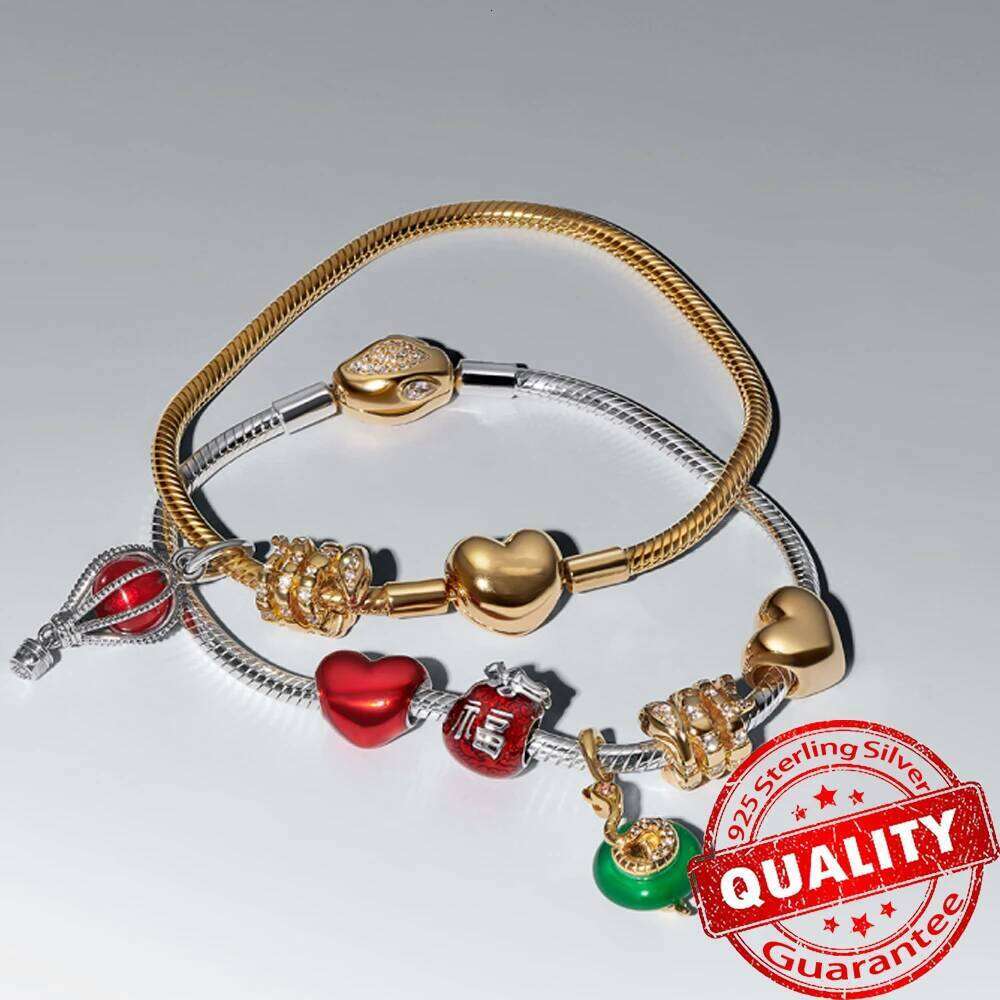 Romantic Heart Full of Hearts Dangle Charm & Sparkling Rose in Bloom Beads For 925 Sterling Silver Valentine's Day Necklace Gift