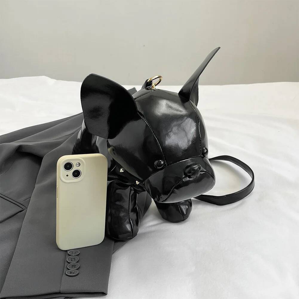 Shoulder for Women Bulldog Shaped Crossbody Bag PU Leather Wallet Tote with Zipper Handbag Satchel Purse high-quality