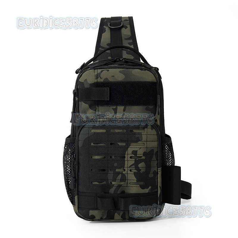 New Laser Cut Shoulder Bag Outdoor Travel Crossbody Bag Sports Cycling Small Bag Multifunctional Tactical Slingshot Bag H250811