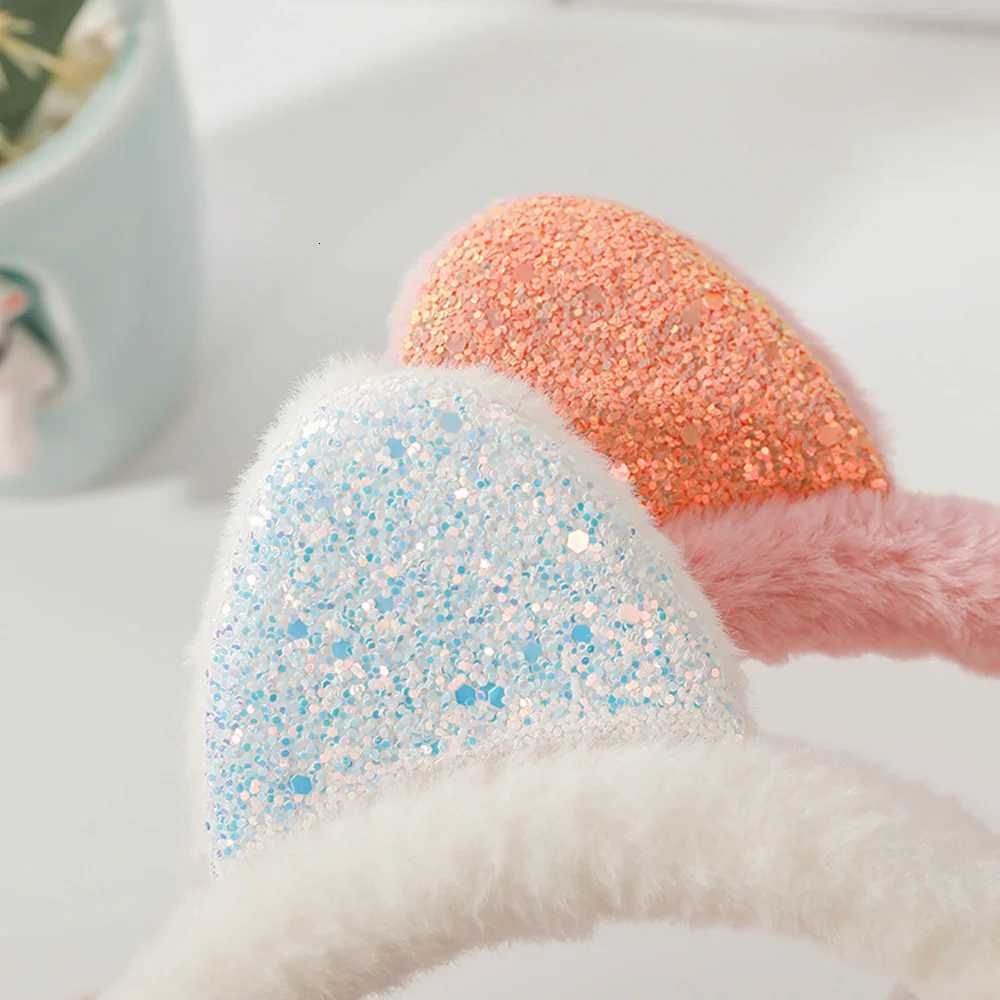 Fashion Cat Ear Plush Earmuffs Shiny Sequin Soft Earflaps Headband for Kids Boys Girls Unisex Vintage Ear-cap Winter Outdoor XJ250812