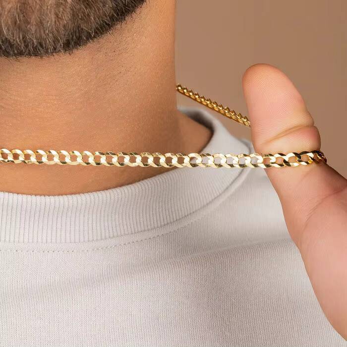 Speedin Gold Plated Jewelry Hip Hop Style Custom 14k 18k Gold-plated 925 Sterling Silver Miami Cuban Chain Necklace