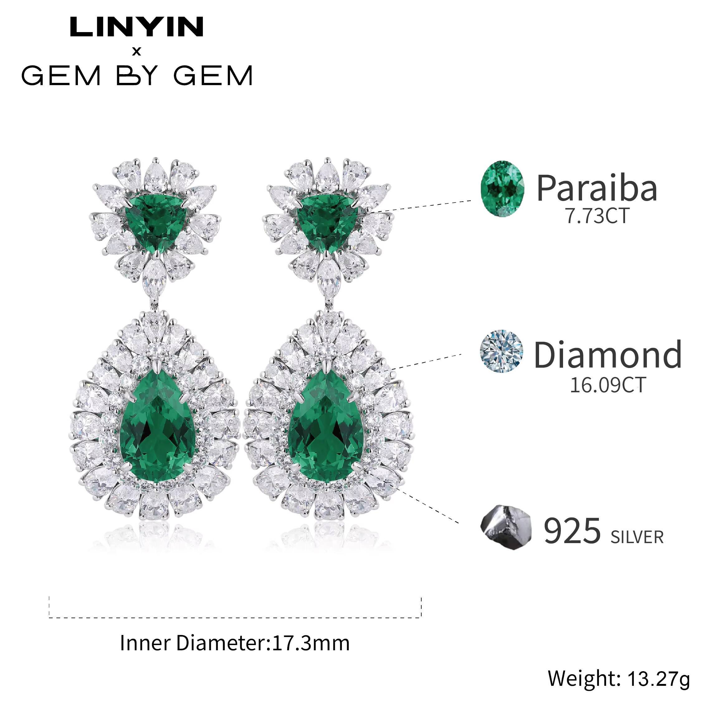 Hot Sales Lab Grown Emerald Earrings Silver 925 2ct Lab Emerald Water Drop Price Lab Grown Emerald Gift for Women