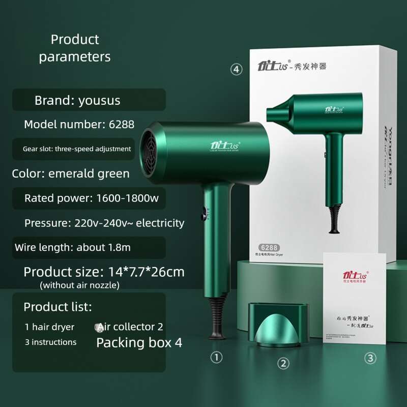 Blue Cold Air Hot Air Adjustable Hair Dryer for Professional and Home Beauty - Precise Thermal Control