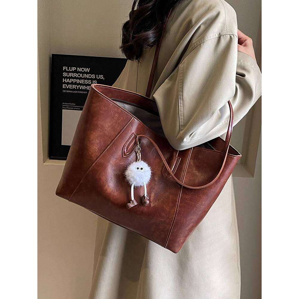 toteBag Shoulder bag ROSE NOIRE Women S Large Capacity New Spring Summer High End Brown College Student Commuter Tote Bag