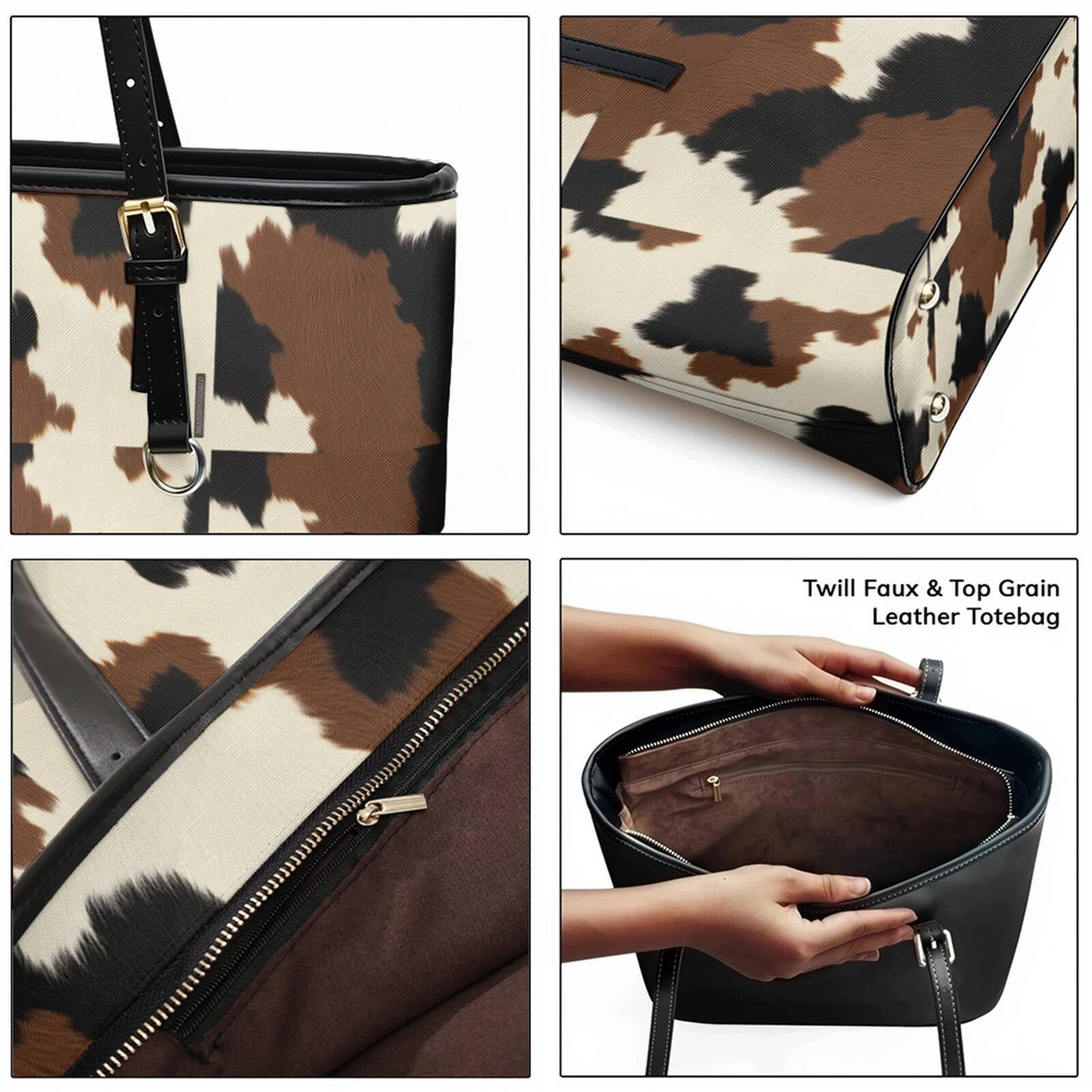 Camouflage Printed Oxford PVC Leather Shoulder Bag Zipper Waterproof Lightweight Tote Daily Use Convertible Work Weekend Purse