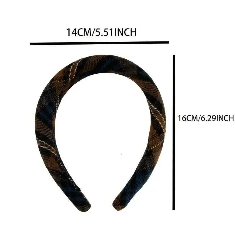 Retro Plaid Sponge Band for Women Elegant Wash Face Hair Band When Going Out Fashion Girls Hair Accessories X250812