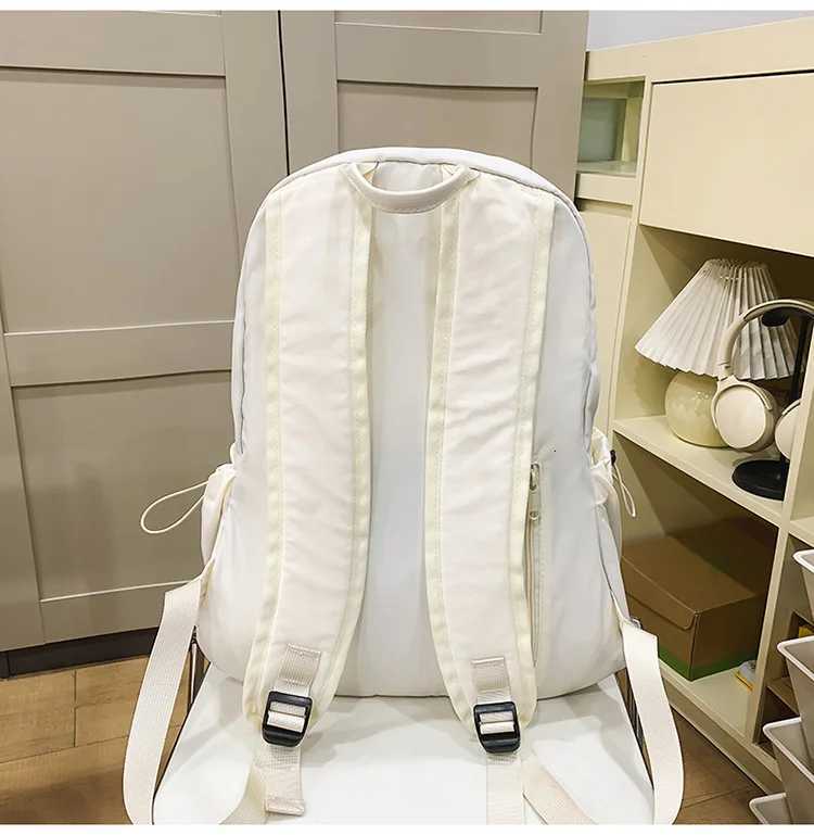 Nylon backpack large capacity multi-layer college student backpack outdoor leisure travel backpack Y250811