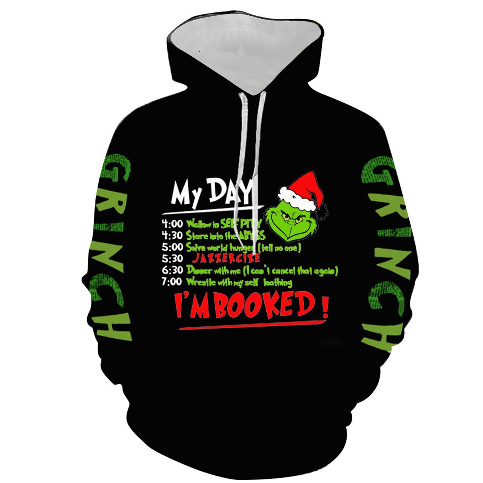 New Green Furry Monster Grinch 3D Digital Print Hoodie for Men and Women
