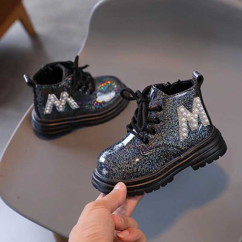 Boot Girl Short Boot New Autumn Winter Shiny Pearls Single Boot Fashion Boy Ankle Boot Pink White Black Boot Kid Shoe Girl Shoes XJ250812