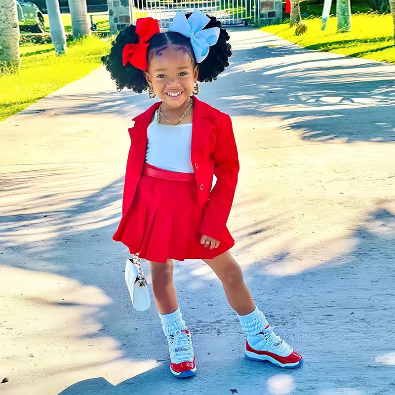 Childrens Clothing Long Sleeve Jacket Miniskirt Suit For Girls Autumn 2Pcs Sets For Kids Clothes Girls From 2 to 8 Years Old 250811