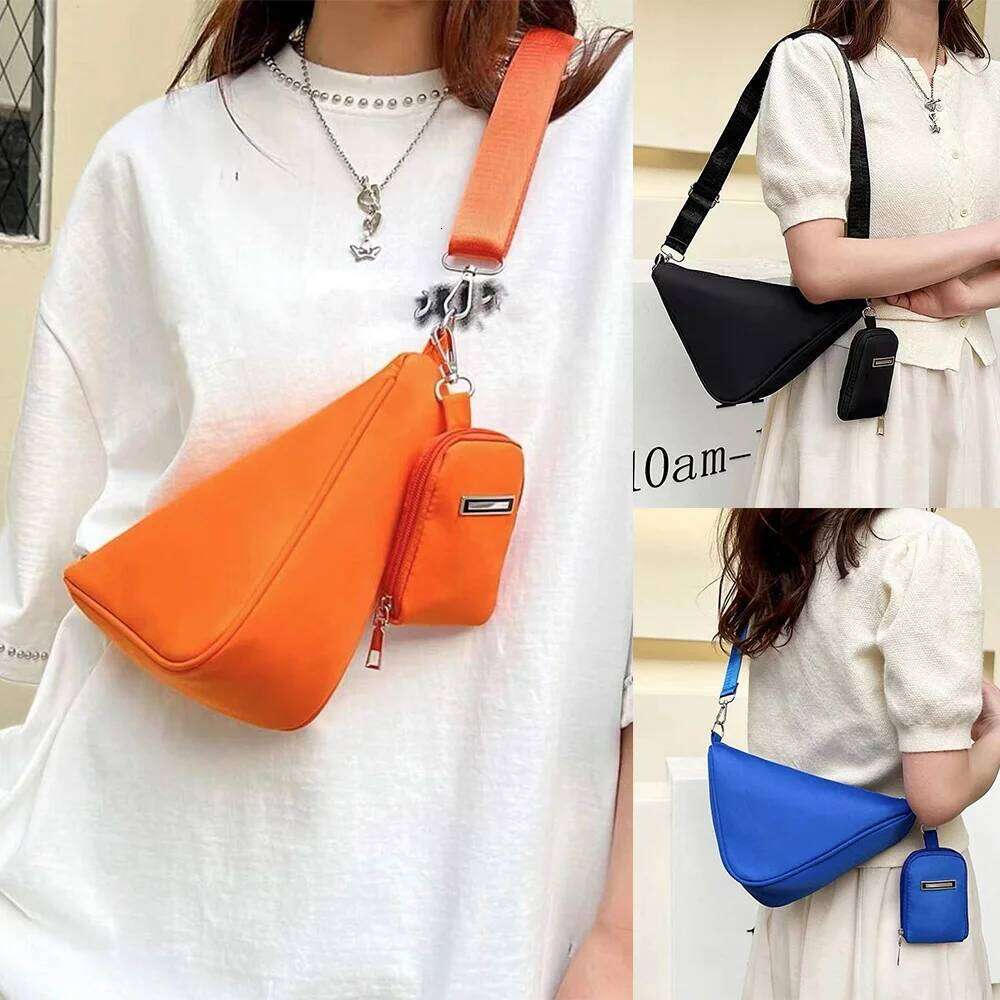 Triangle Shoulder Small Crossbody Wallet Convenient Hiking Chest Casual Travel Canvas Bag