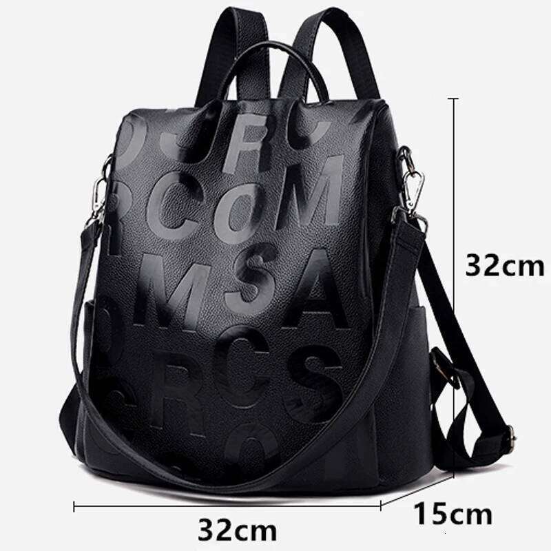 2022 New Women High Quality Soft Leather School Bags For Girls Large Capacity Anti-theft Travel Backpack Sac