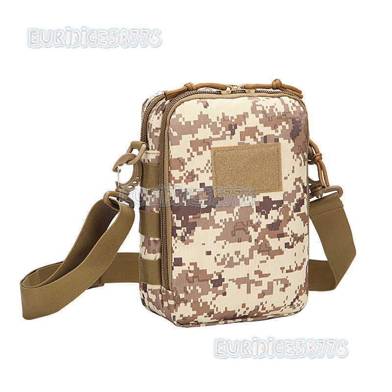 Multifunctional Mens and Womens Leisure Small Messenger Bag Outdoor Sports Riding and Running One Shoulder Hanging Bag Tactical Army Camouflage Bag H2