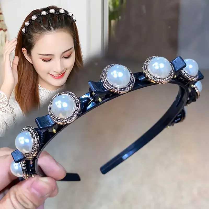 2024 New Fashion Hot S Explosion Pearl Rhinestone Bangs Clip Band for Women Girl Hair Accessories X250812