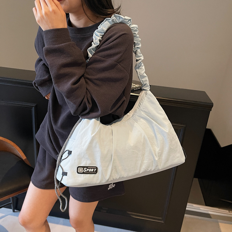 Minimalist Art Style Women's Summer New Trend Korean Pleated Tote Versatile Large Capacity Bag