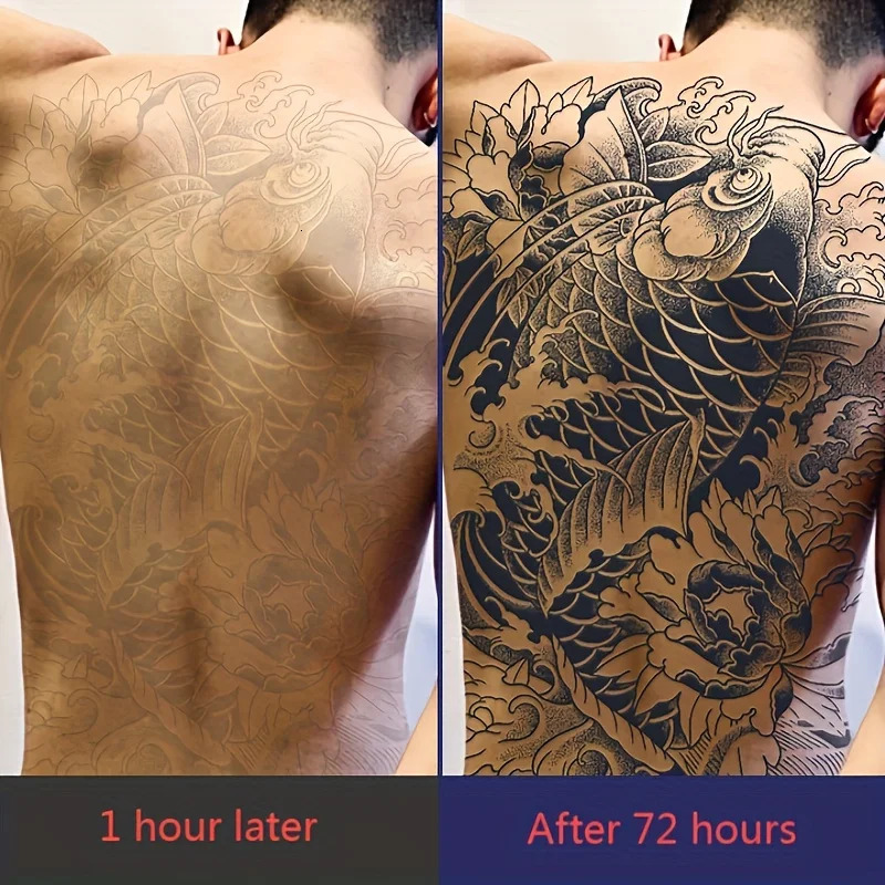 4 Sheets Judgment Angel Combo Full Back Tattoo Stickerrealistic Longlasting Waterproof for 12 weeks 250809