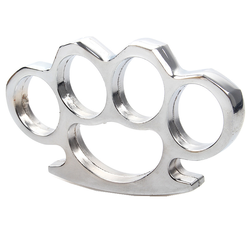 Thickened Four-finger Fist Buckle Iron Fist Plus Hard Alloy Brass Knuckle Fighting Breaking Boxing Tool