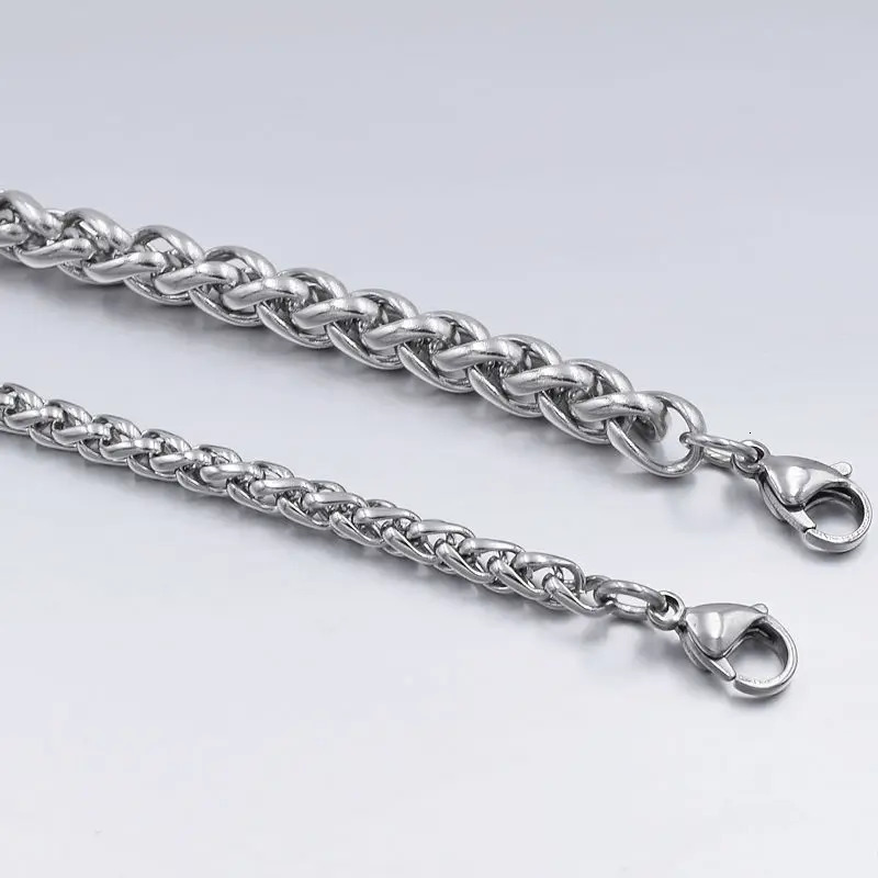 HNSP Stainless Steel Twist Hand Chain Bracelet For Men Women Jewelry Accessories Wholesale 3MM-8MM Thick 250811