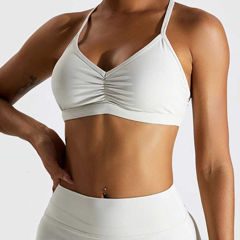 Hearuisavy Scrunch Sports Bra Gym Top Women Running Back Cross Top Women Sportswear Underwear Fitness Workout Clothes Z250812
