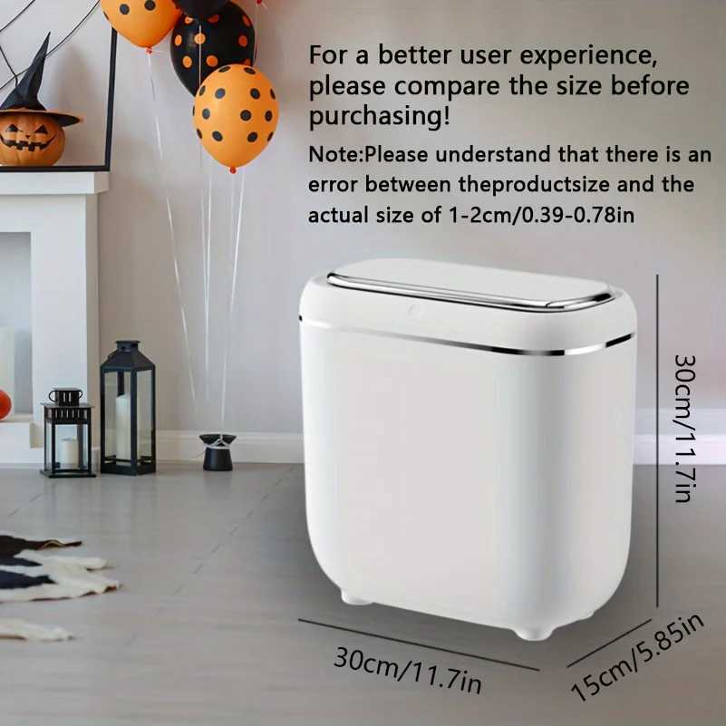 Smart Motion Sensor 14L Automatic Lid Trash Can - Quiet Close Thanksgiving/Christmas/Halloween Gift For Home Kitchen Y250812