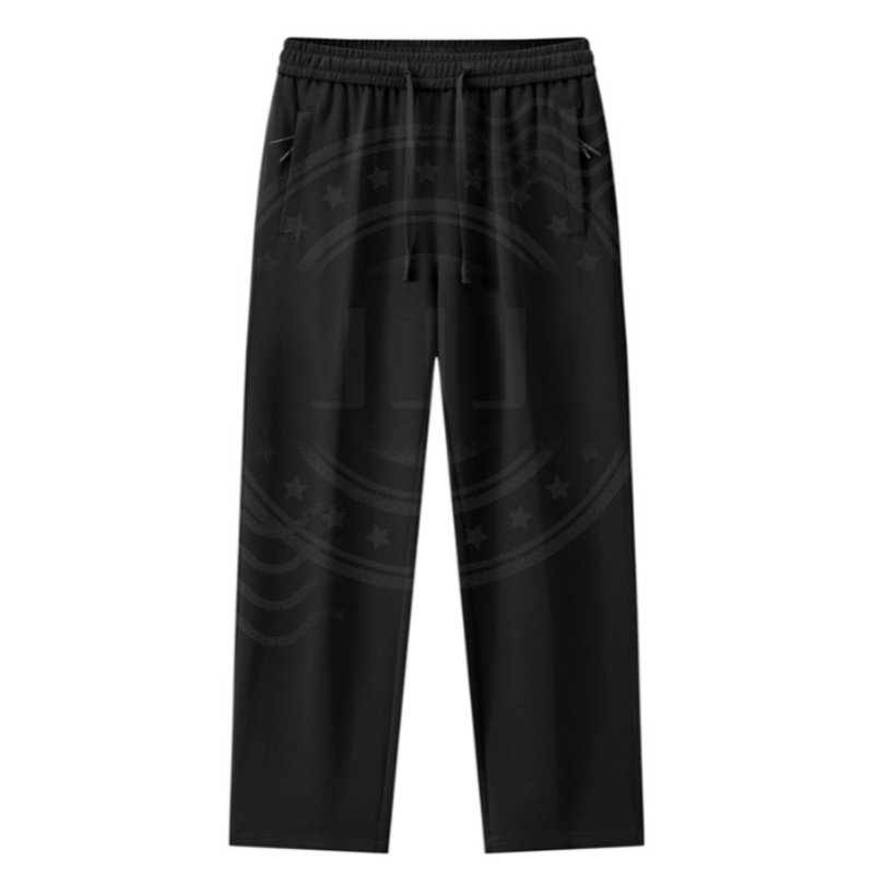 Double line letter high street trendy brand loose and flannel sanitary pants ankle tied casual pants for men Male Woman Sweatpants