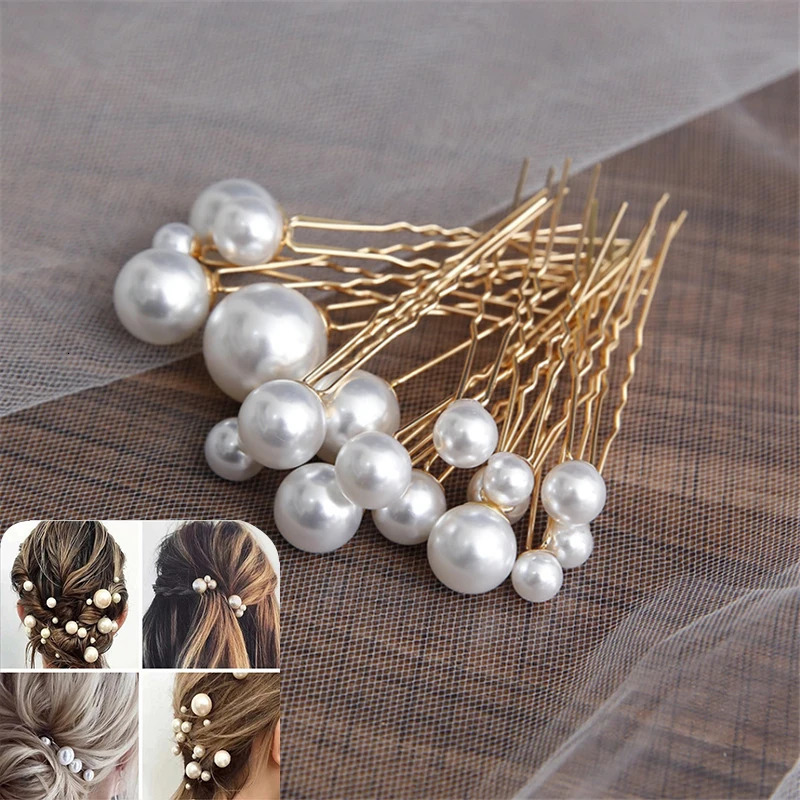 Women Ushaped Pin Metal Barrette Clip Hairpins Simulated Pearl Bridal Tiara Hair Accessories Wedding Hairstyle n Tools 250804