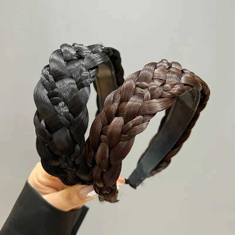 100% Korean Wig Bands Fashion Fishbone Braids Hairbands Girl Fashion Bezel Hoop Fem Wear Hair Accessories X250812