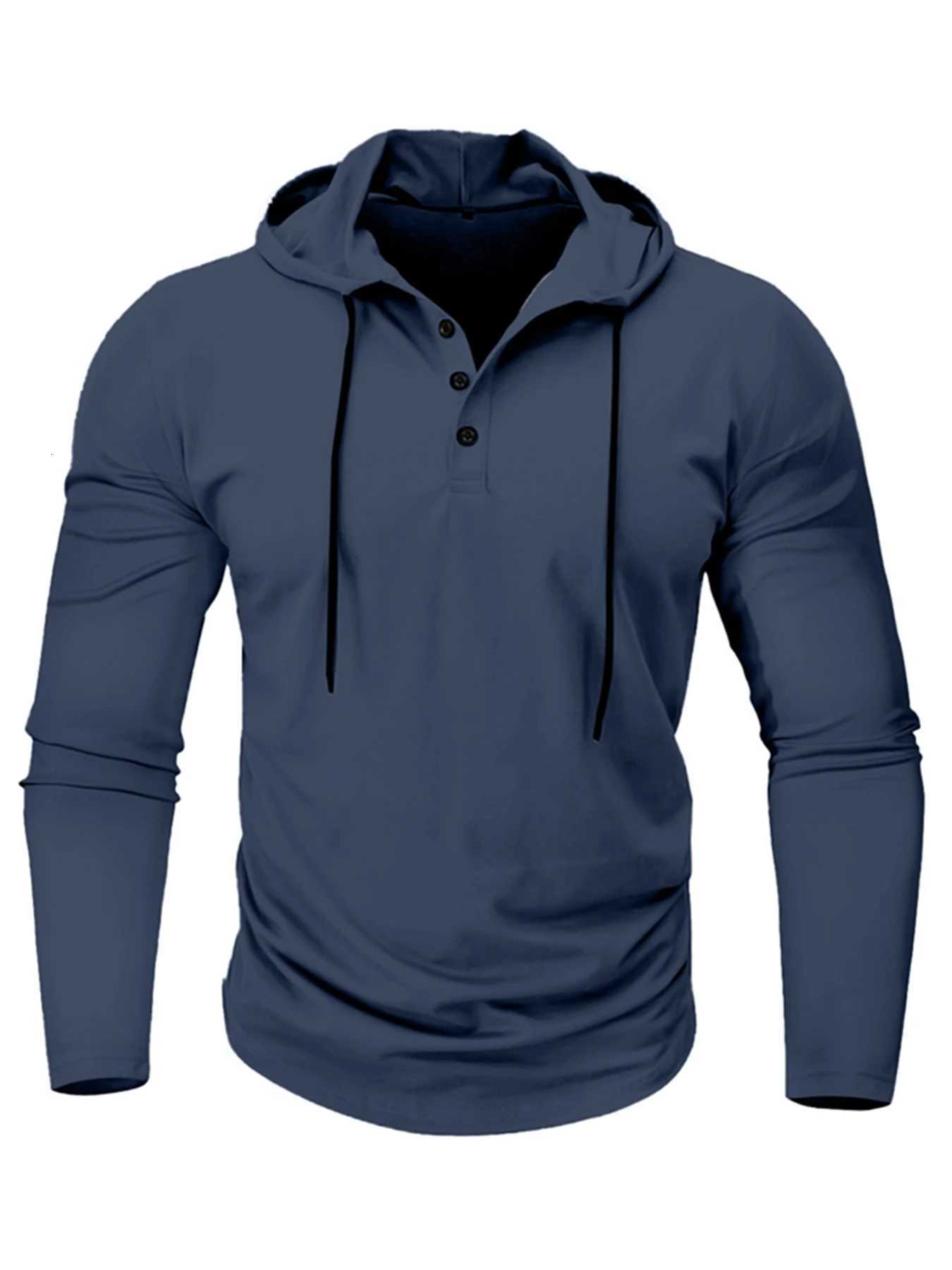 Mens Outdoor Sports Hoodies Men Slim Fit Long Sleeved Drawstring Hooded T Shirt Breathability Casual Sweatshirts Hoodie Tee Y250811