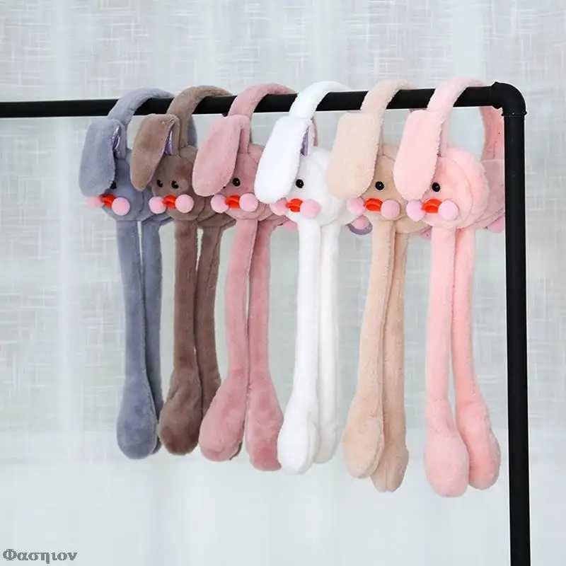Rabbit Hair Hoop Bunny Movable Ear Hairband Plush Headdress Winter Headband With Moving Ears Cute Warm Long Earmuffs Adult Kids XJ250812