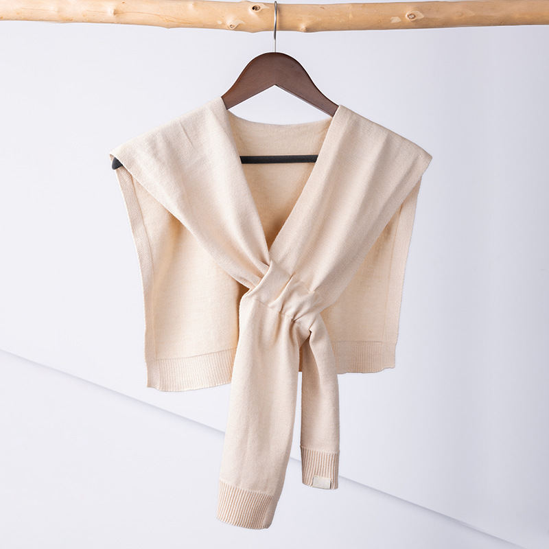 K1635 New style outer simple solid color knitted shawl women's summer sun protection small shawl office air conditioning decoration small waistco