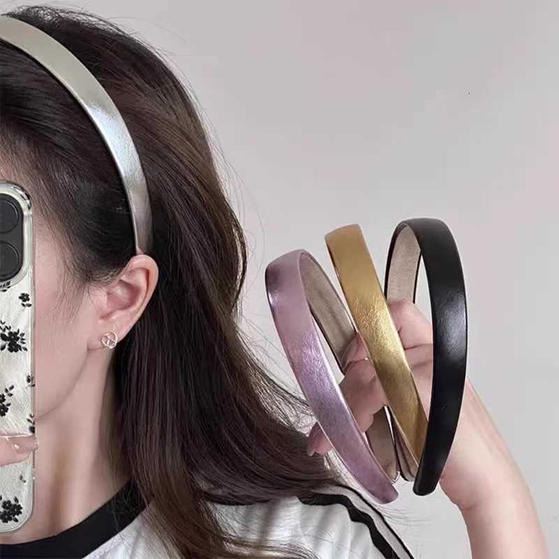 New Europe and America Elegant Gold Silver Leather PU Hairband for Women Girls Hair Bands Hair Accessories X250812