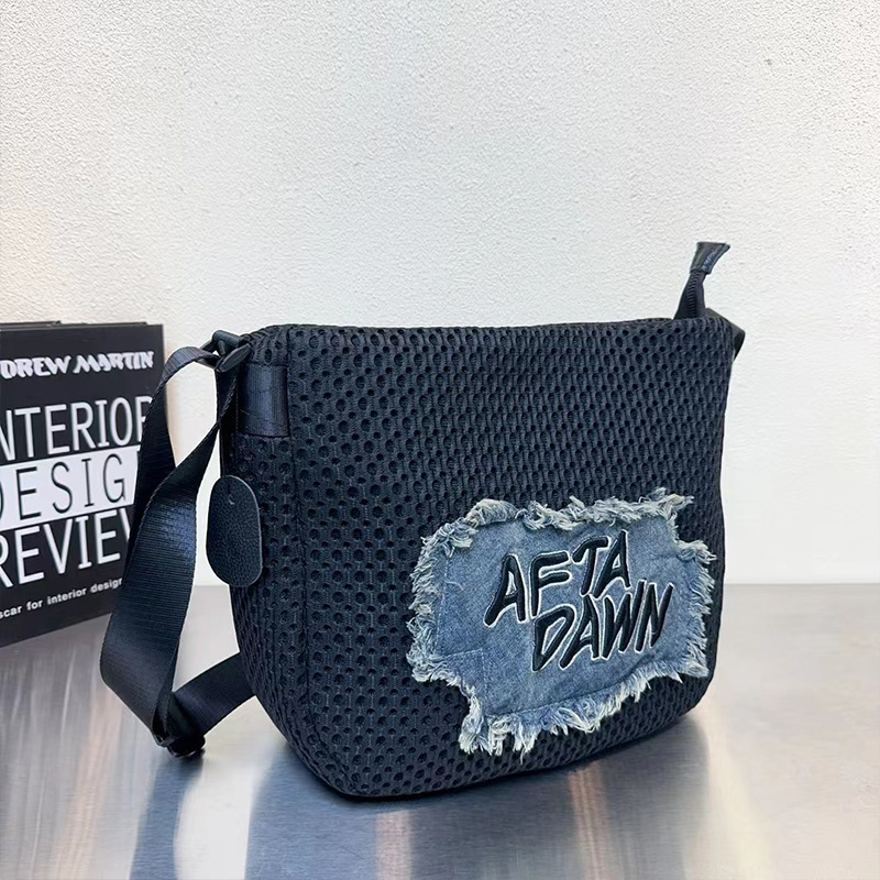 2025 Autumn New Women s Shoulder Bag New Mesh Color Block Denim Crossbody women s Bag Autumn New Designer bag Bag Large Capacity Shoulder Bag Fashiona