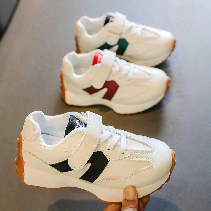 Childrens Shoes Girls and Boys Toddlers Sneakers Breathable PU Leather BABY Flats Tennis Shoe Pink/Black/Gray Size 21~36 M250812