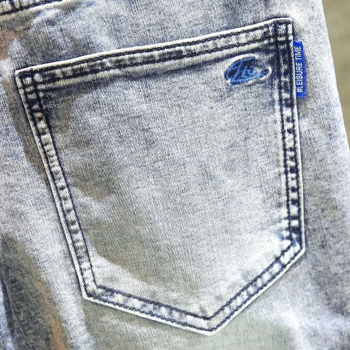 2025 New Trendy Casual Spring and Autumn Denim Jeans for Men Slim Solid Skinny Pants Cargo Mens Luxury Korean Streetwear Pants X250812