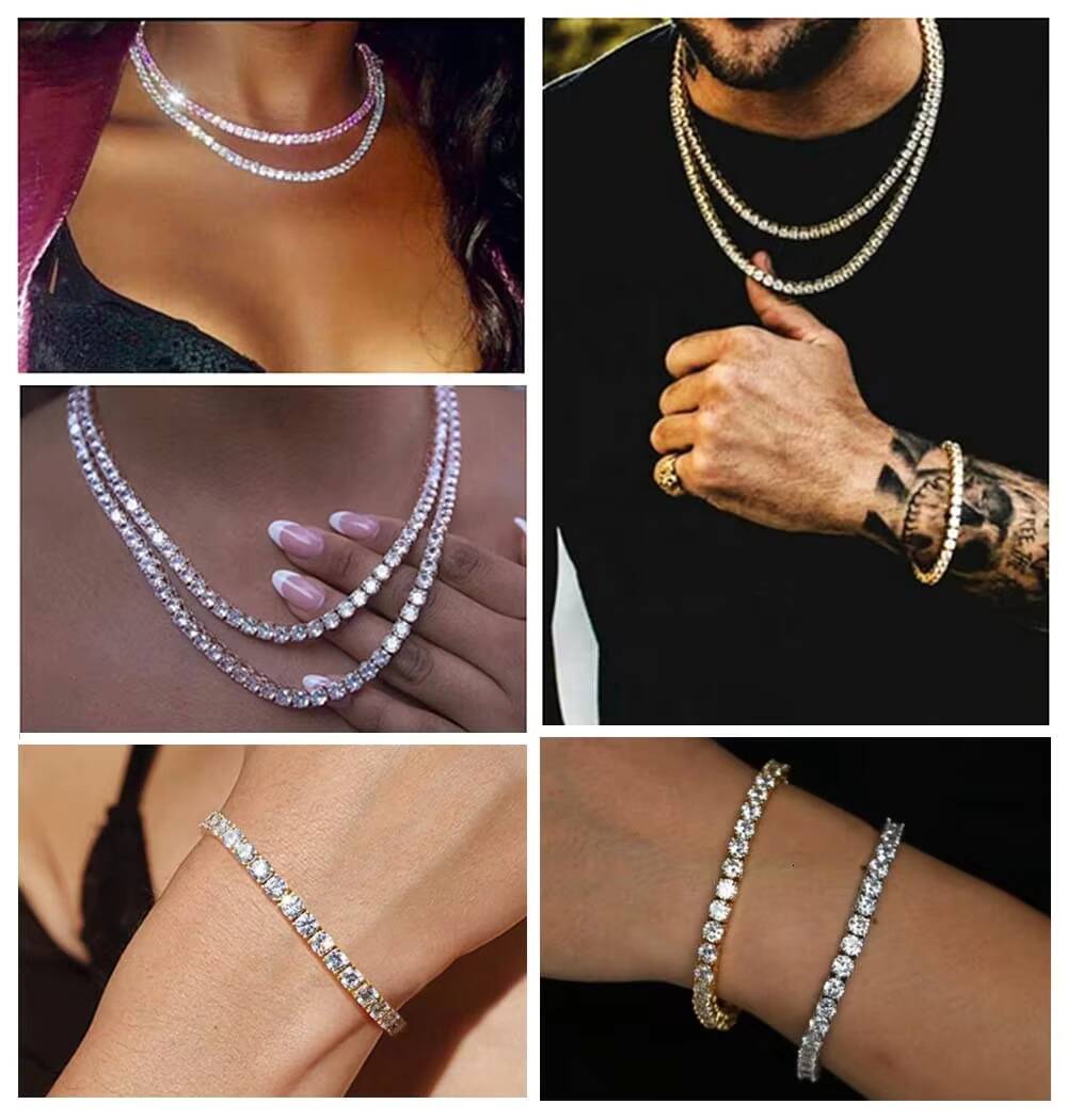 Custom OEM 14K 18K Gold Jewelry Lab Grown Diamond Tennis Chain HPHT Certified Diamond Jewelry Lab Grown Diamond Tennis Bracelet