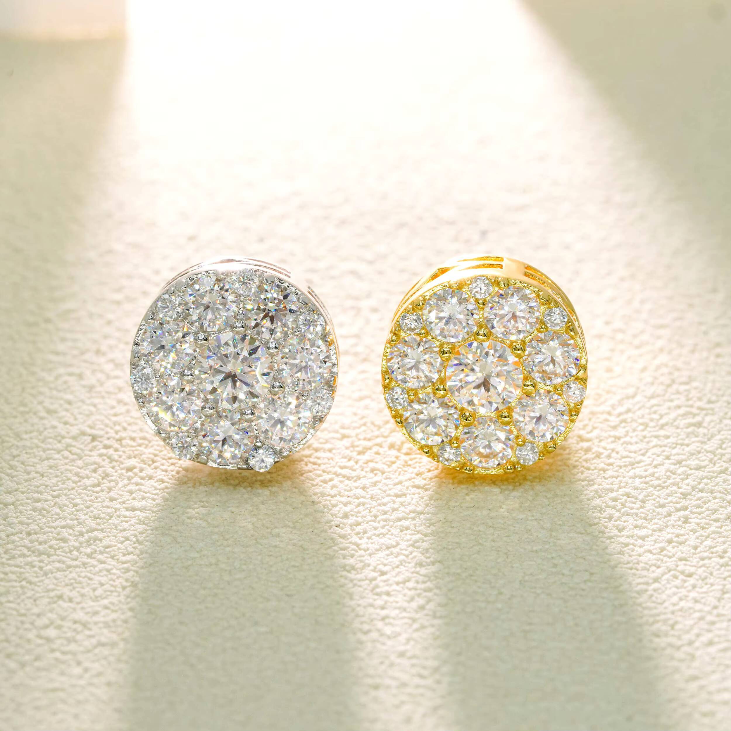 Wholesale Vvs Moissanite Diamond Earrings Unisex Silver Gold Jewelry Round Cut Ear Studs Fine Jewelry Earrings