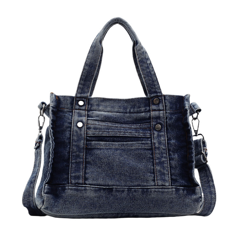 New Ins Style Washed Denim for Men and Women, Casual Versatile Handbag, Student Shoulder Crossbody Bag