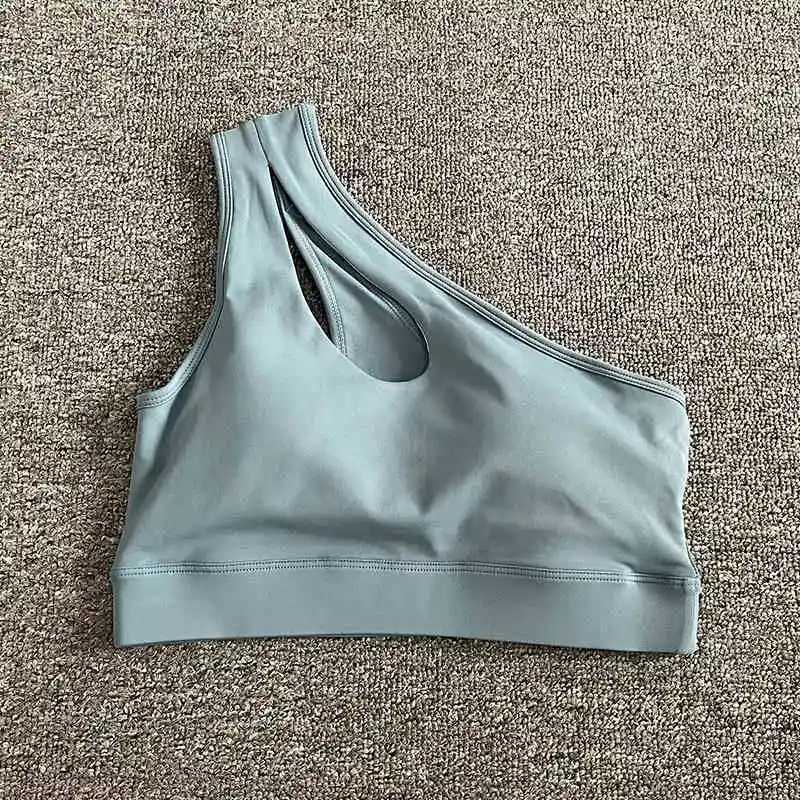 Ribbed Sexy Sport Woman One Shoulder Strappy for Top Suppliers and Leggings Top for Women Fitness Sports Bra Z250812