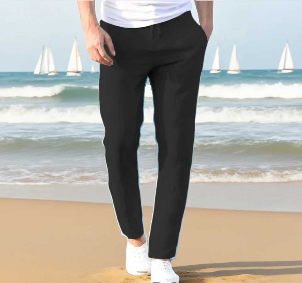 Autumn Linen Wide Men Pants Korean Trousers Oversize Cotton Streetwear Men New Yoga Pants Casual Men Clothing Sweatpants W250812
