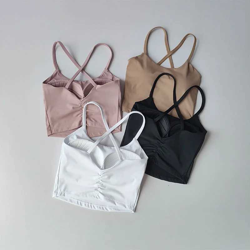 Sports Bra Women with Cross Shaped Back and Side Breasts Fitness Bra External Wear Quick Drying Medium Strength Vest Suit Z250812