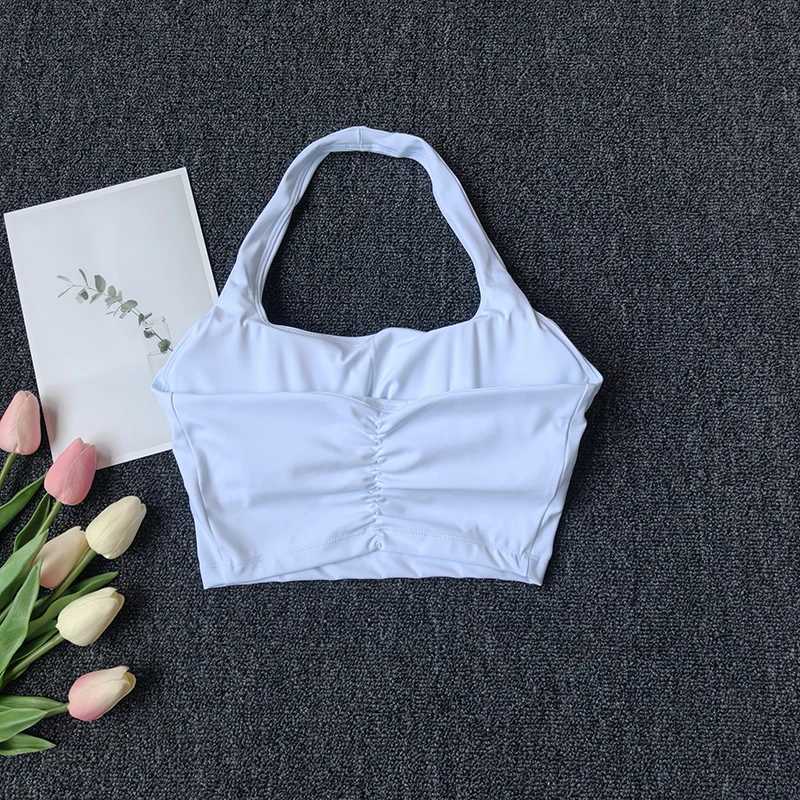 Sports Vest for Women Wearing Chest Pad Shockproof Fitness Bra with Neck Halter Fast Drying Beautiful Back Underwear Summer Z250812