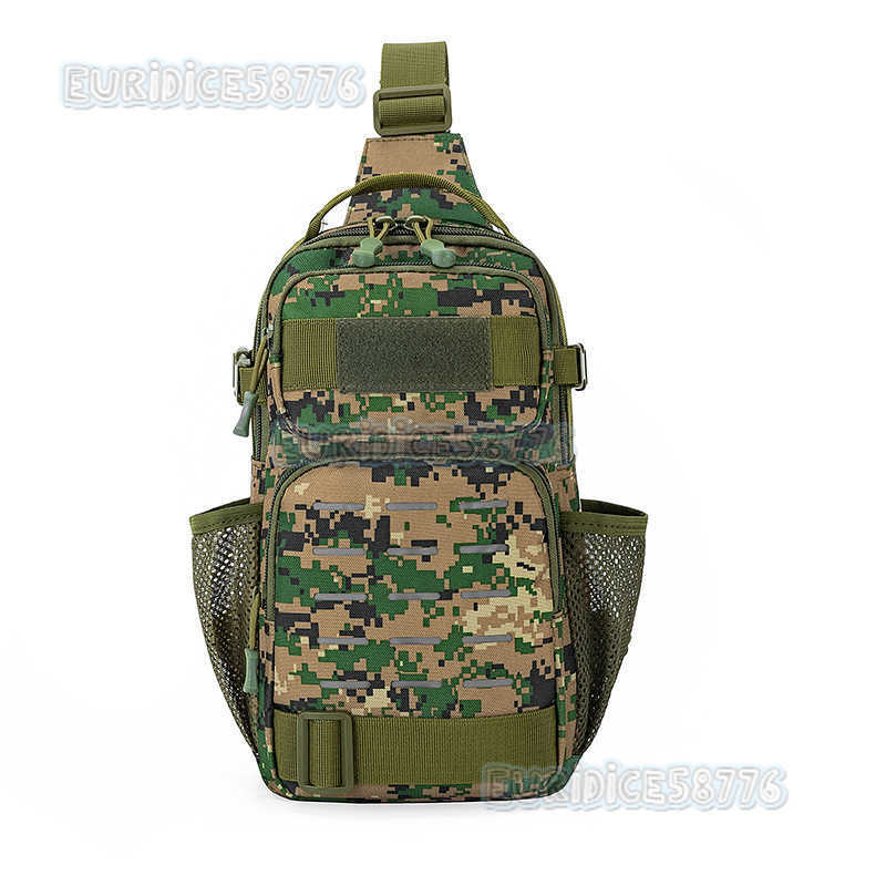 Camouflage Chest Bag for Men Outdoor Travel Single Shoulder Crossbody Bag Sports Cycling Bag Tactical Slingshot Small Backpack Multifunctional H250811