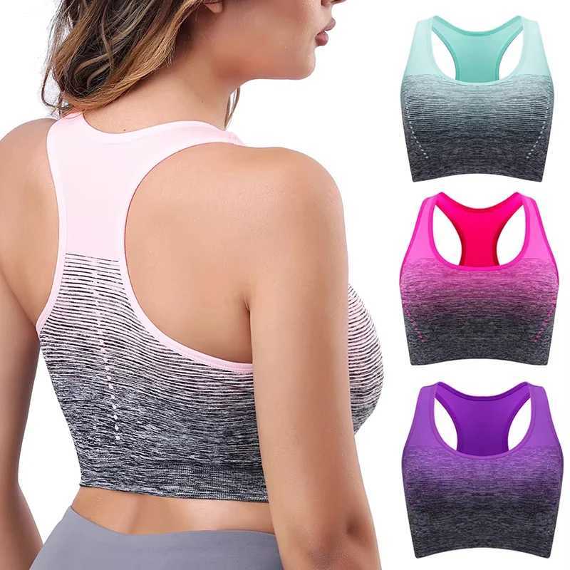 Sports Bra High Stretch Breathable Top Fitness Women Padded for Running Gym Seamless Crop Bra Gradient Sport Bra Z250812