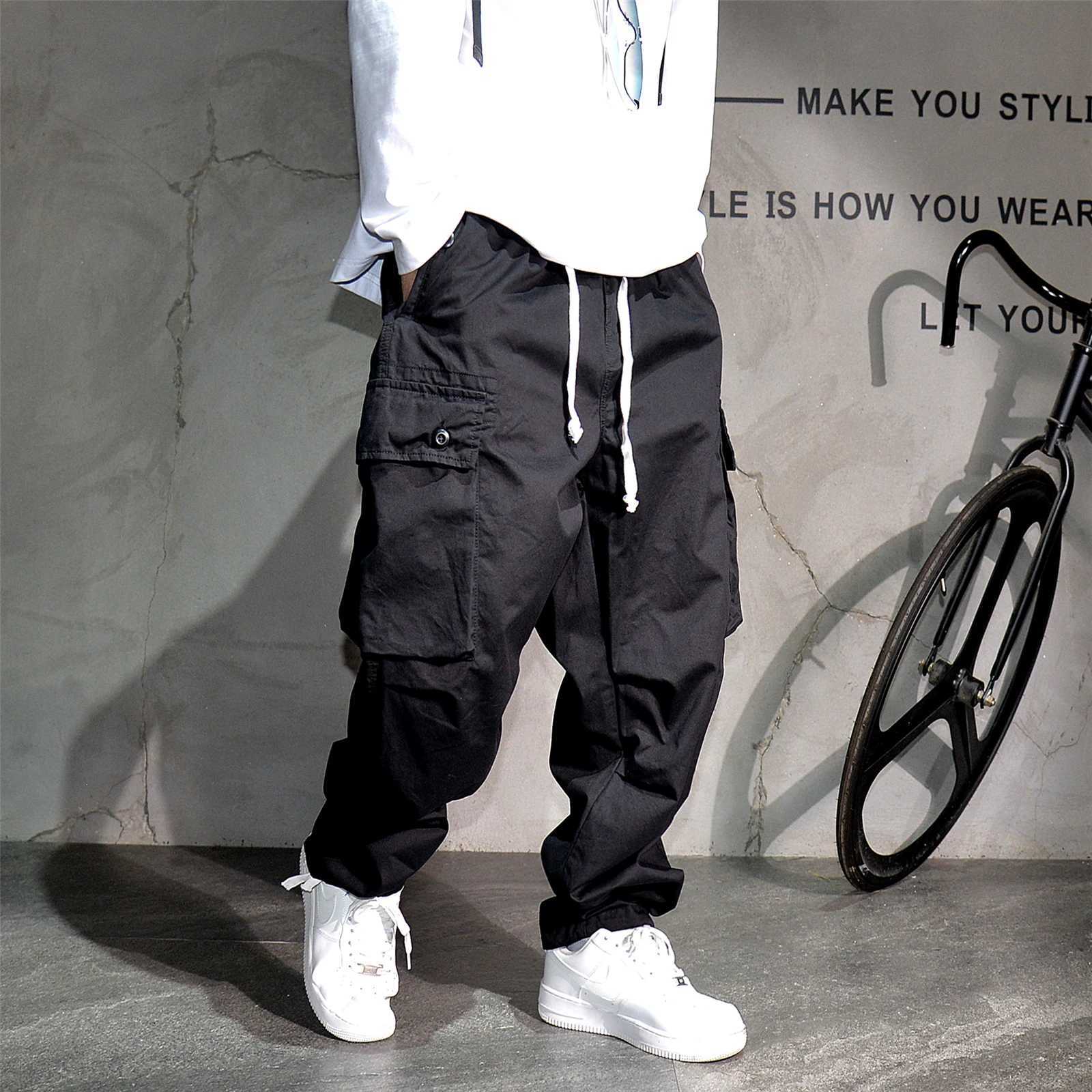 Streetwear Cargo Pants Men Skateboard Casual Adjustable Foot Mouth Hip Hop Youth2025 Multi Pocket Loose Urban Style Comfortable X250812
